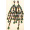 Peridot&sapphire crystal stone earrings