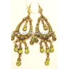 olive chandelier crystal stone earrings