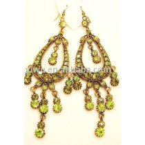 olive chandelier crystal stone earrings