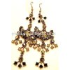 chandelier jet and topaz crystal stone earrings