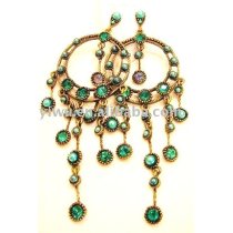 chandelier emerald crystal stone earrings