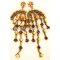 chandelier pearl gold crystal stone earrings