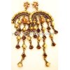 chandelier pearl gold crystal stone earrings