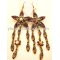chandelier flower gold crystal stone earrings