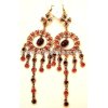 chandelier ruby crystal stone earrings