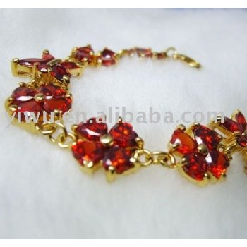 24K gold ruby zircon bracelet