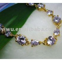 24K gold purple zircon bracelet