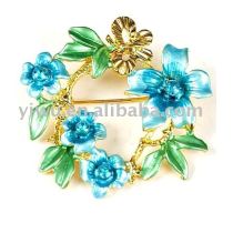 sun flower enamel gemstone brooch