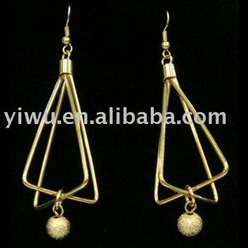 triangle gold earrings
