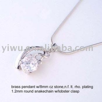 sparly white zircon brass pendant