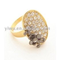 oval gold crystal stone rings