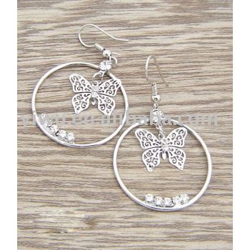 butterfly rhinestone earrings
