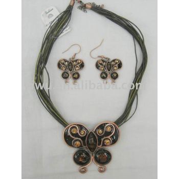 Butterfly resin jewelry set