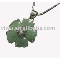 snow flower 925 Sterling silver jade necklace