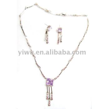 purple zirconium jewelry set