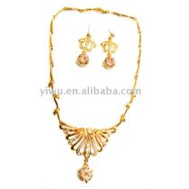 Golden zirconium jewelry set