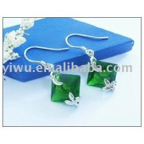 emerald 925 sterling silver earrings