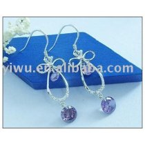 purple zircon sterling silver earrings