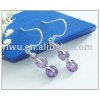 925 sterling silver purple zircon earrings