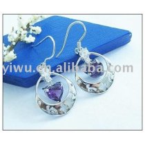 925 sterling silver purple earrings