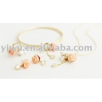 Rose Flower Zircon Jewelry Set