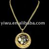18K gold rhinestone pearl bird's nest necklace