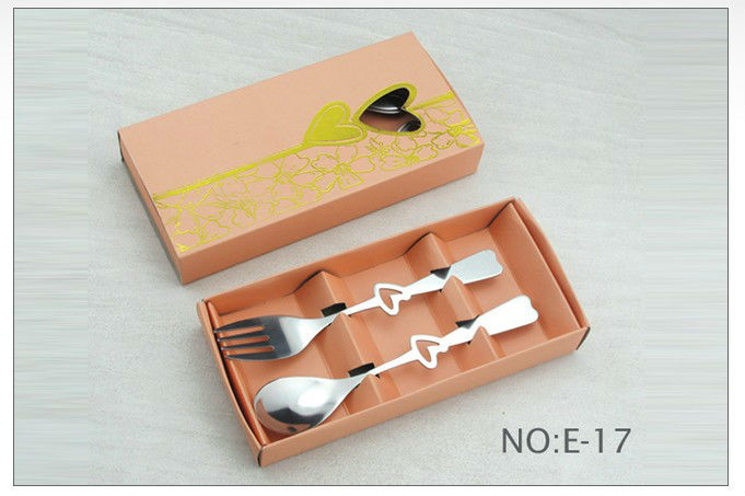 Fashion cartoon stainless steel tableware valentine kids dinnerware set kid knife fork spoon set E-17