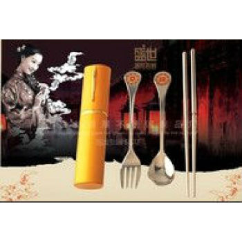 Stainless steel travel cutlery Portable stainless steel tableware dinnerware set 10