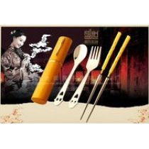 Stainless steel travel cutlery Portable stainless steel tableware dinnerware set 06