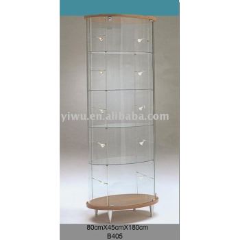 Adjustable glass display showcase