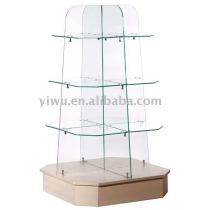 Glass display shelves