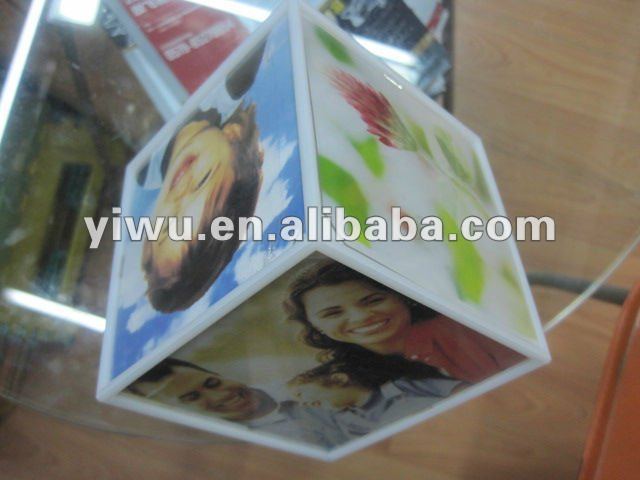 magic cube photo frame acrylic or pvc