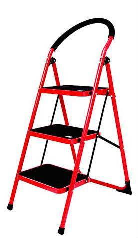 Steel round tube step ladder 3 steps 0.9 inch steel tube ladders