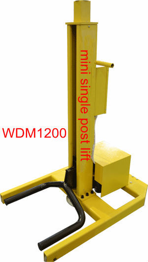 one side car lift single post 1200kgs/850mm-1600mm