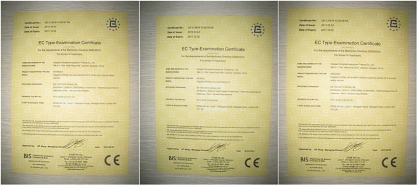 CE certificate 4ton One cylinder hydraulic four post lift