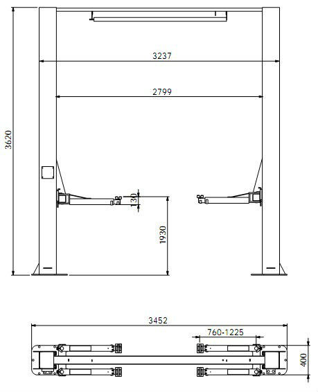 Gantry stype of double column hydraulic auto lift WT3200-B