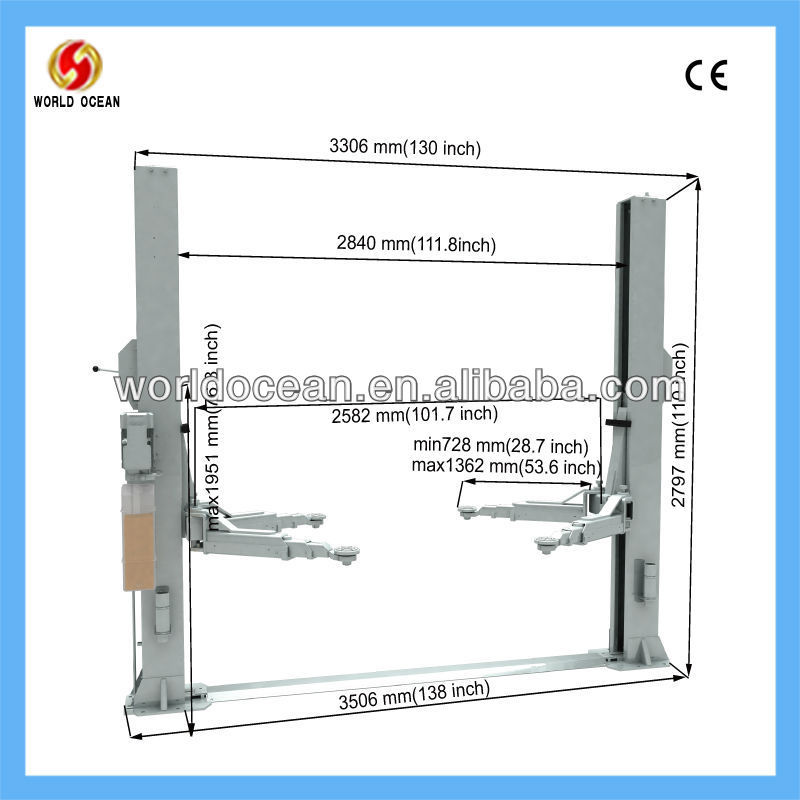 Two Post simple Parking car Lift/inground car lift WOW1140