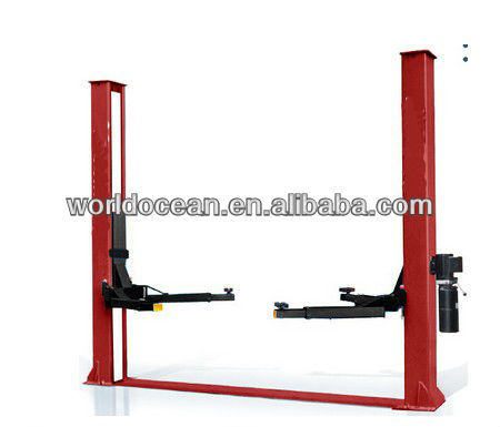hydraulic two post plate floor car lift with CE ,single/two/electrical release optional