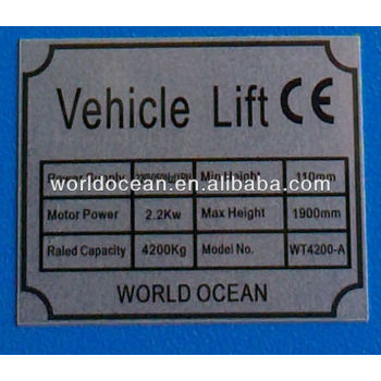 World Ocean- Cheap 2 post vehicle lift auto hoist lifting 4.2 ton hydraulic lift