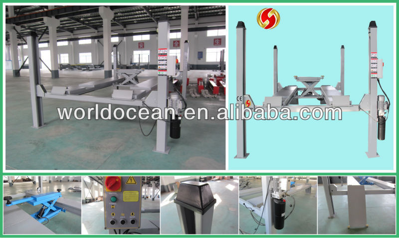 Four post car lifter equipment with CE
