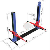 Stationary floor plate type elevator 2 pole car lifts