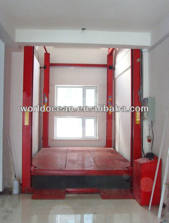 hydraulic cross floor 4 post car elevator garage lifitng platform