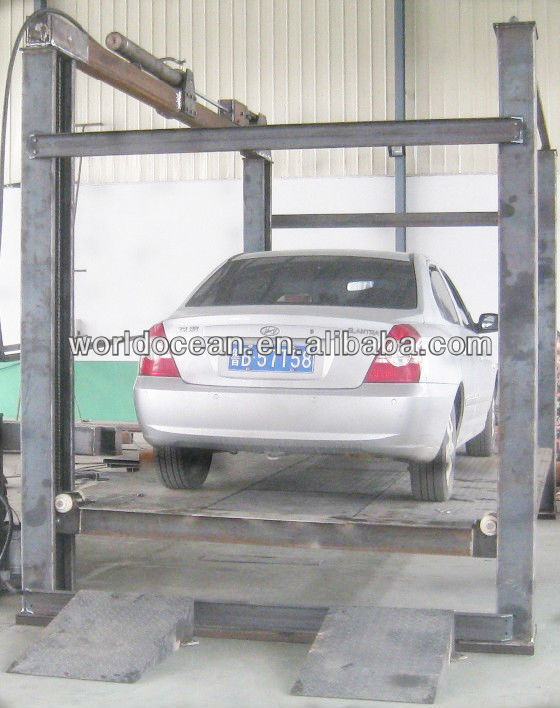 Hydraulic & transmission lift car carrying hydraulic lift platform