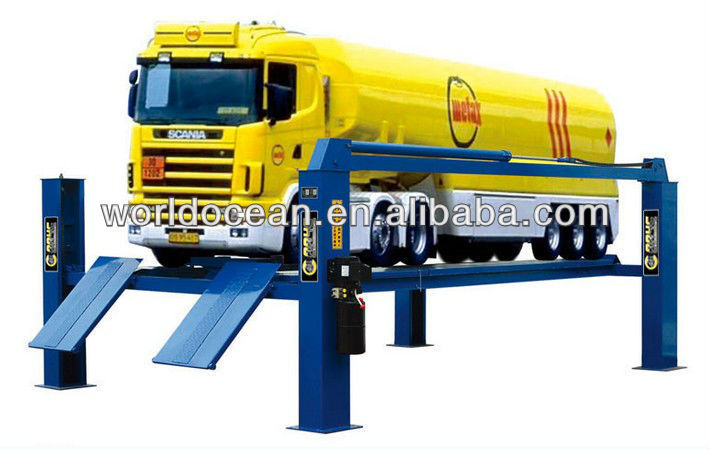 Hydraulic & transmission lift car carrying hydraulic lift platform