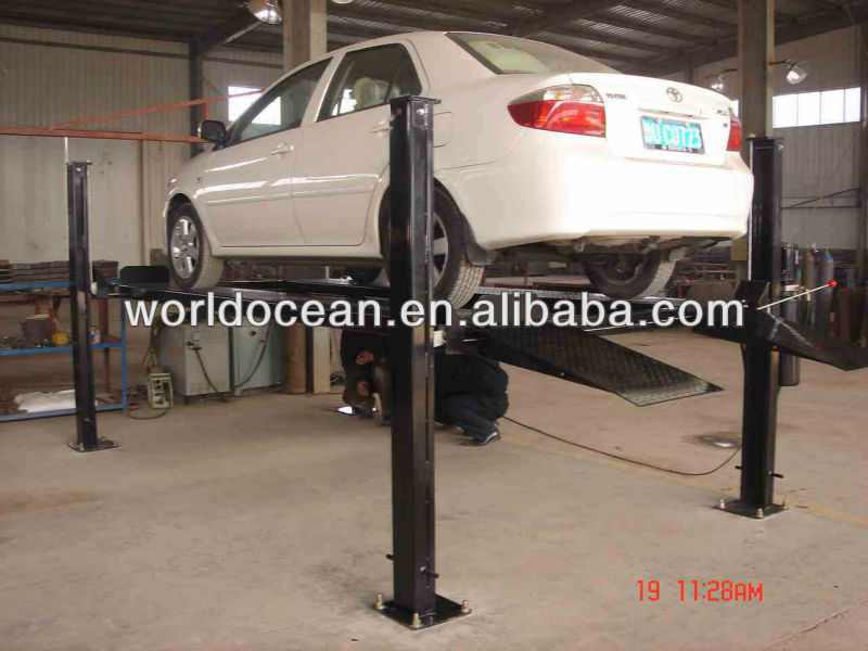 Four post car lift for car repairing and washing