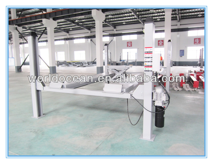 Four post car lift for car repairing and washing