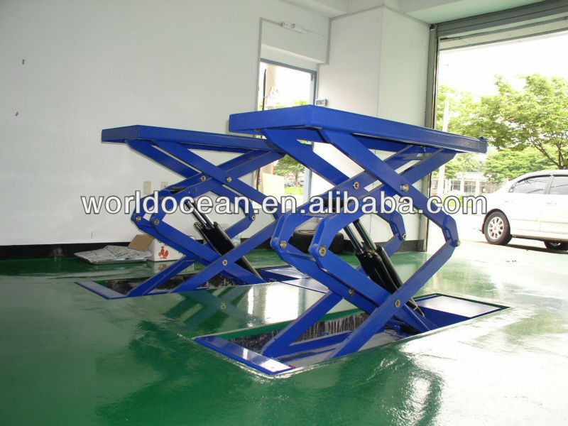 In-ground install double scissor platform car lift for sale WSG3200