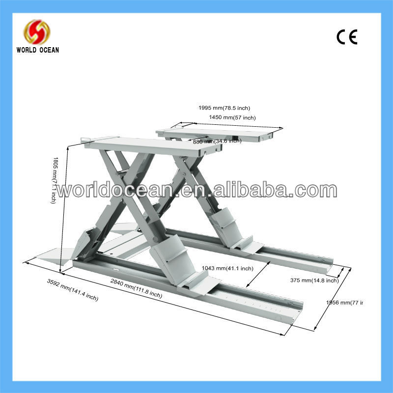 tire changing auto hydraulic scissor car lift table wow5340