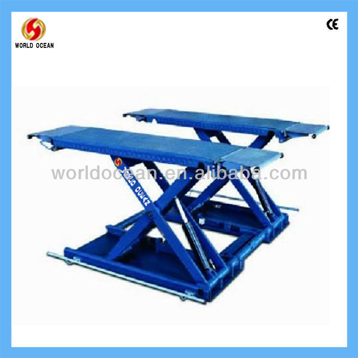 24Volt control Mid-rise 1m height mechanical car lift with bridge plate