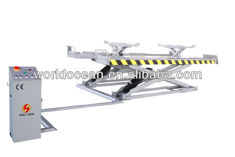 Scissor hydraulic alignment lifts for wheel tires